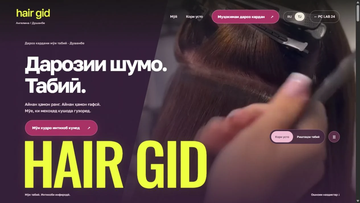 Сомонаи Hair Gid дар PC LAB 24